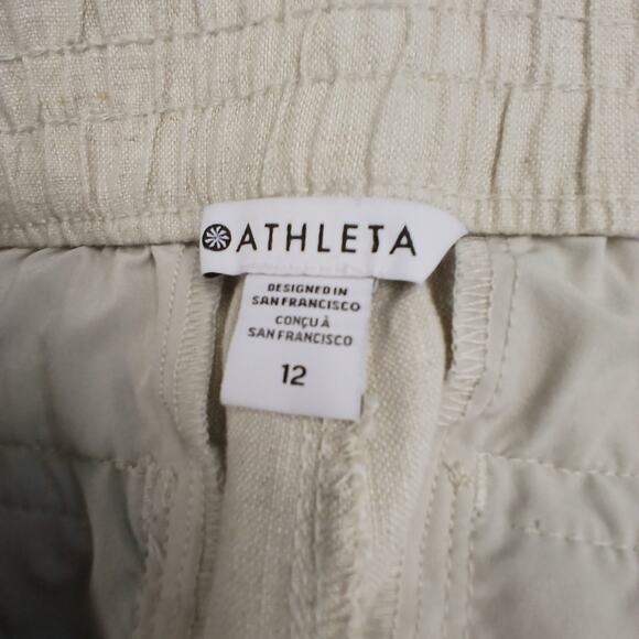 Athleta SZ 12 Voyager Linen Pant Color: Undyed - Picture 4 of 6